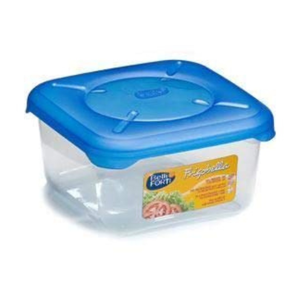 Frigobella Belli e Forti square airtight container, 3.10 litres, transparent blue