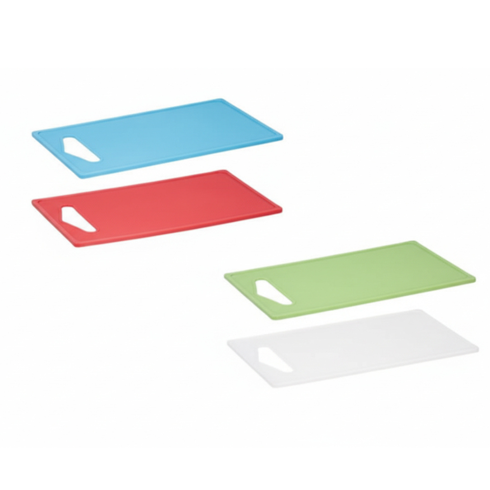 Set 4 Taglieri Plastica 27x16cm Colorati Senza BPA