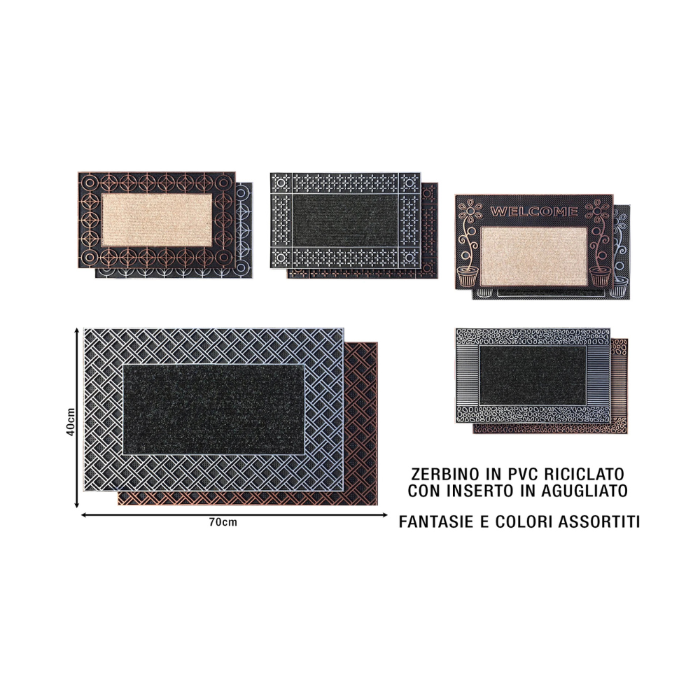 Zerbino Combi PVC Riciclato 45x70cm Inserto Agugliato