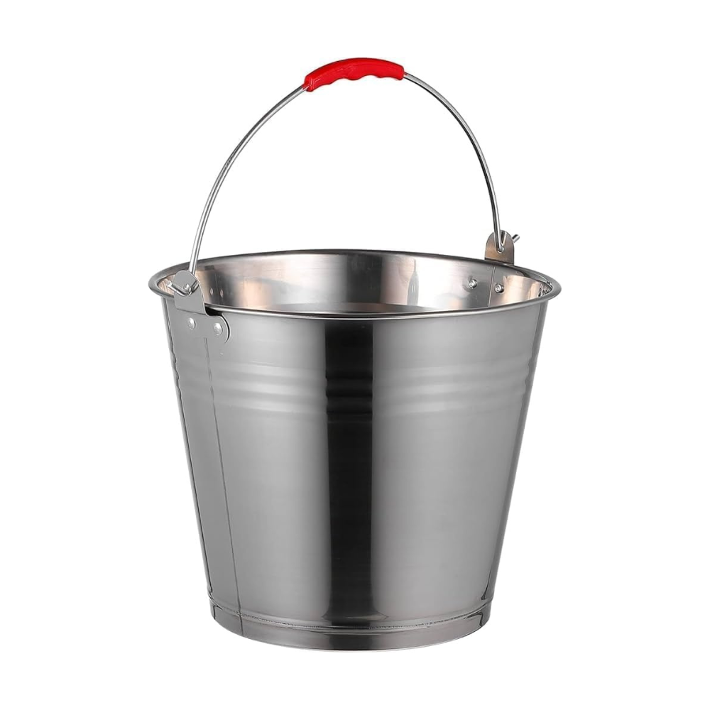 Fercasashop Stainless Steel Bucket, 10 Liters for Kitchen and Garden