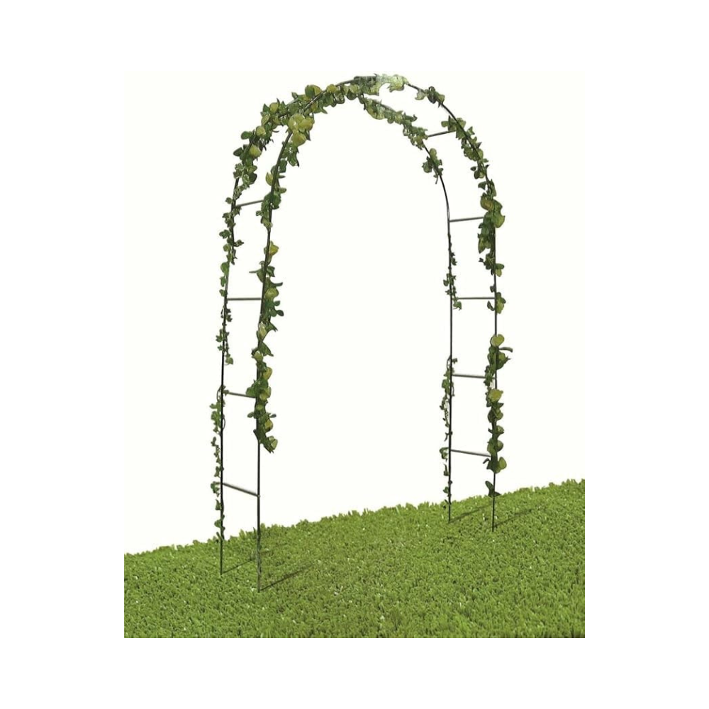 FERCASASHOP - Rose Arch, Climbing Plants, Garden Decoration, Plant Support, Metal Stand, 140x38x240 cm, Green Color