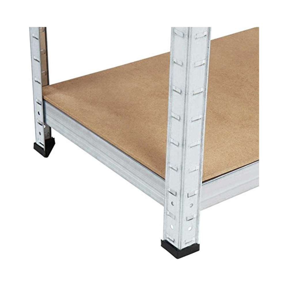 Étagère de rangement, 5 tablettes en métal galvanisé, robuste, étagères de garage en bois et métal