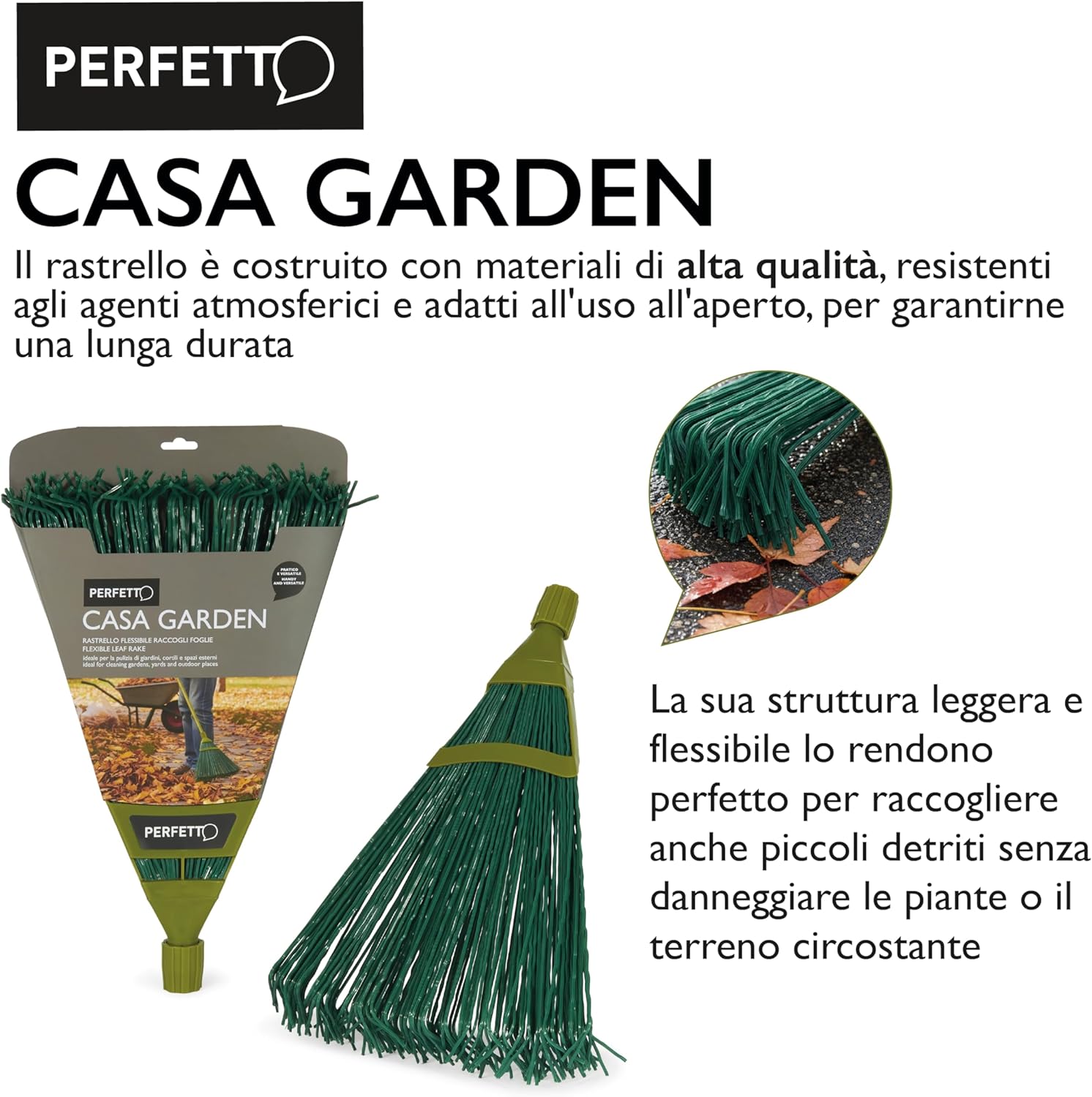 Rastrello Flessibile Raccoglifoglie 32 cm – Casa Garden
