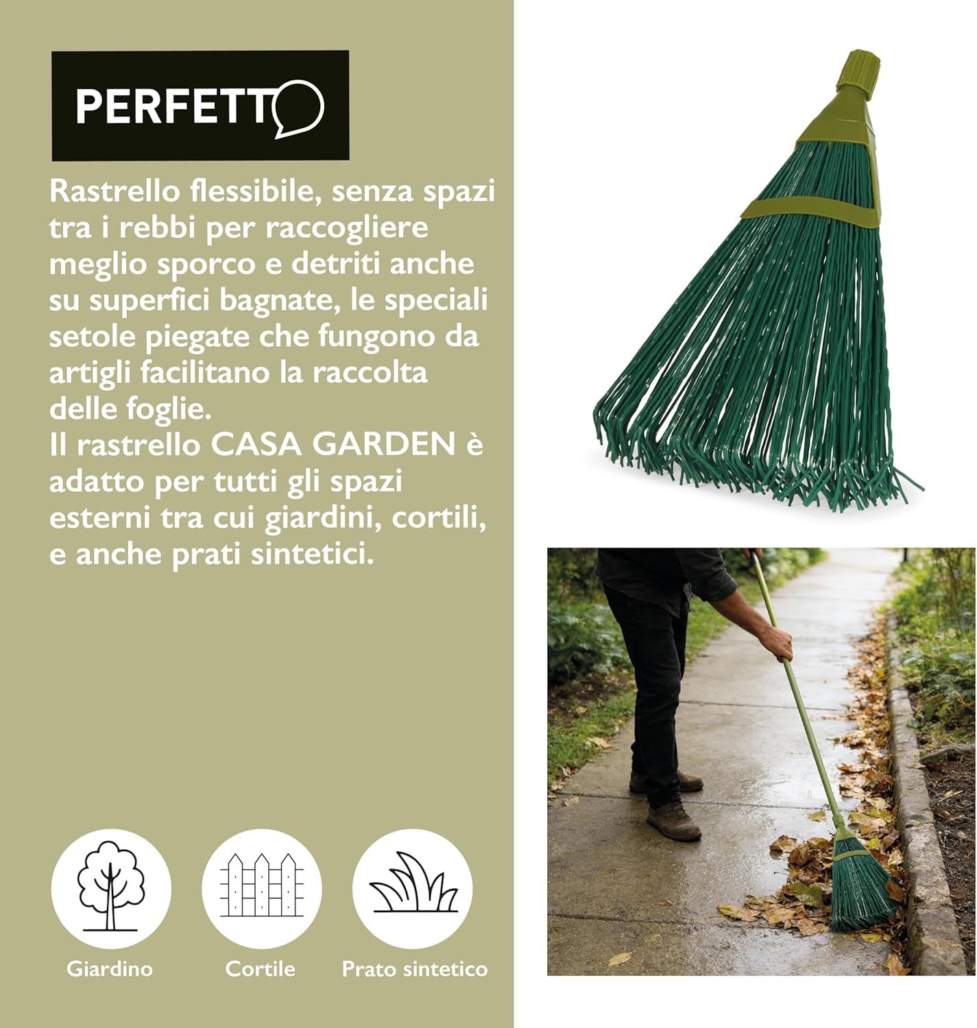Rastrello Flessibile Raccoglifoglie 32 cm – Casa Garden
