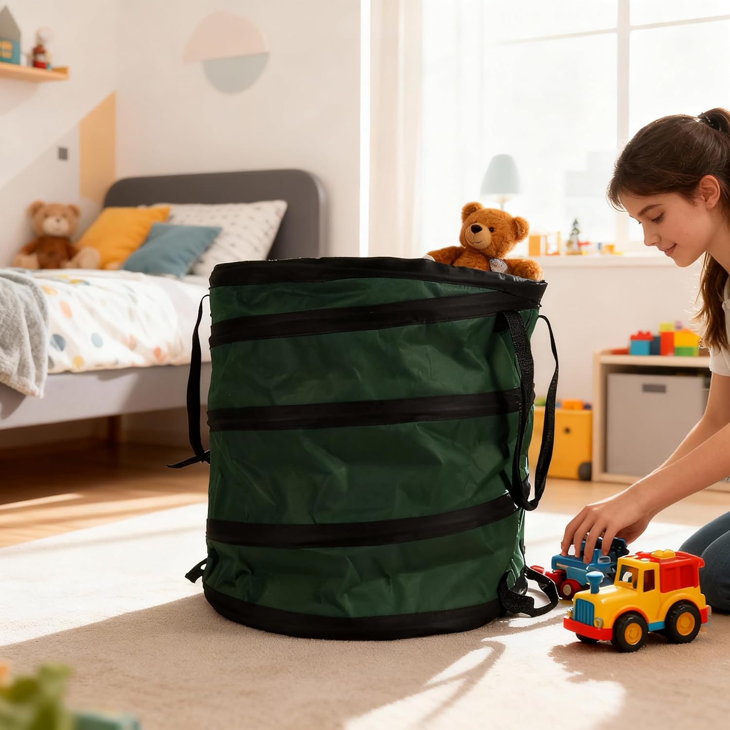 Sacchi da Giardino Pieghevoli Perfetto – 125 L | Ø 46 × H 60 cm | Tessuto Industriale UV | Verde