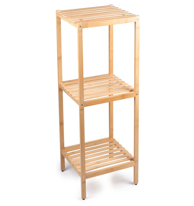 Scaffale Bagno 3 Ripiani in Legno Naturale