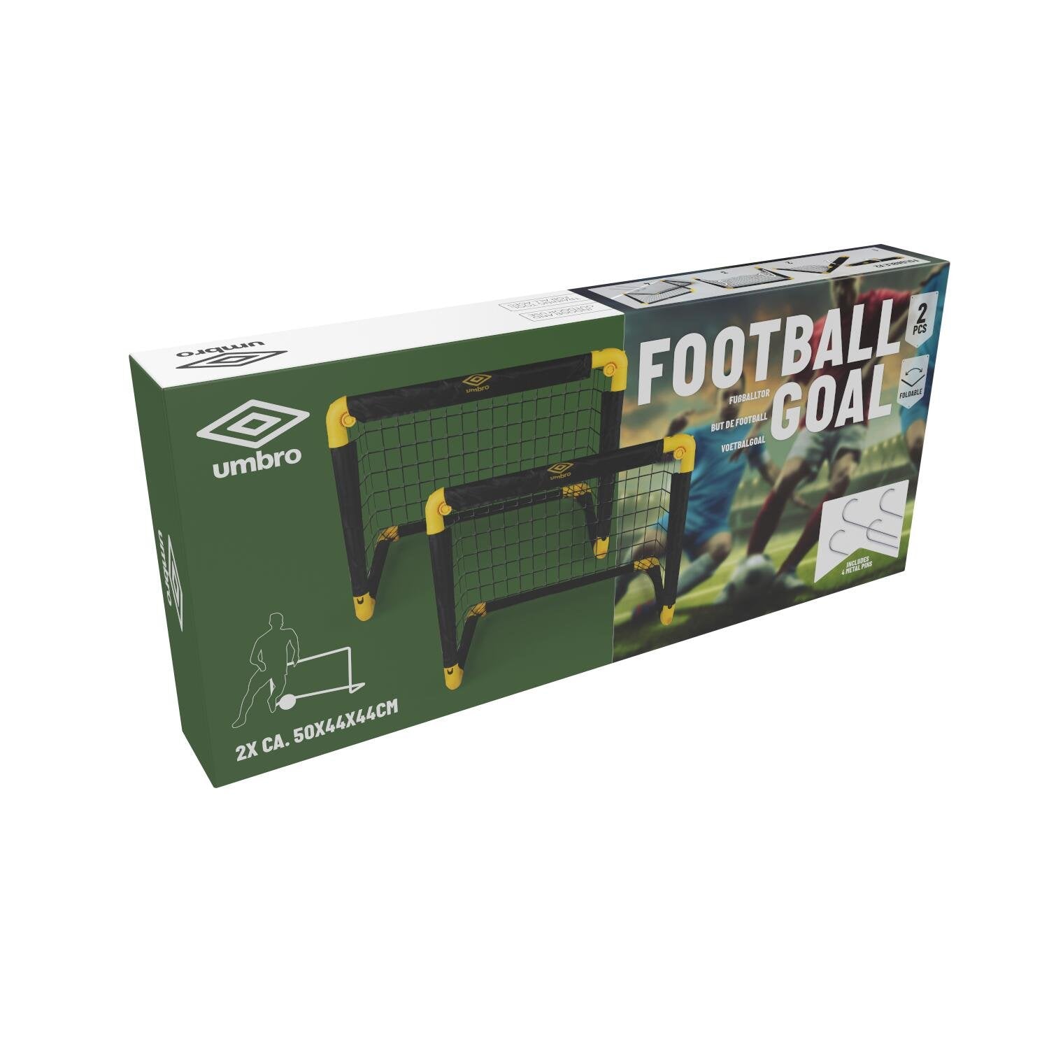 Porte Calcio Umbro Pop-Up 50x44cm Set 2 Pezzi Pieghevoli