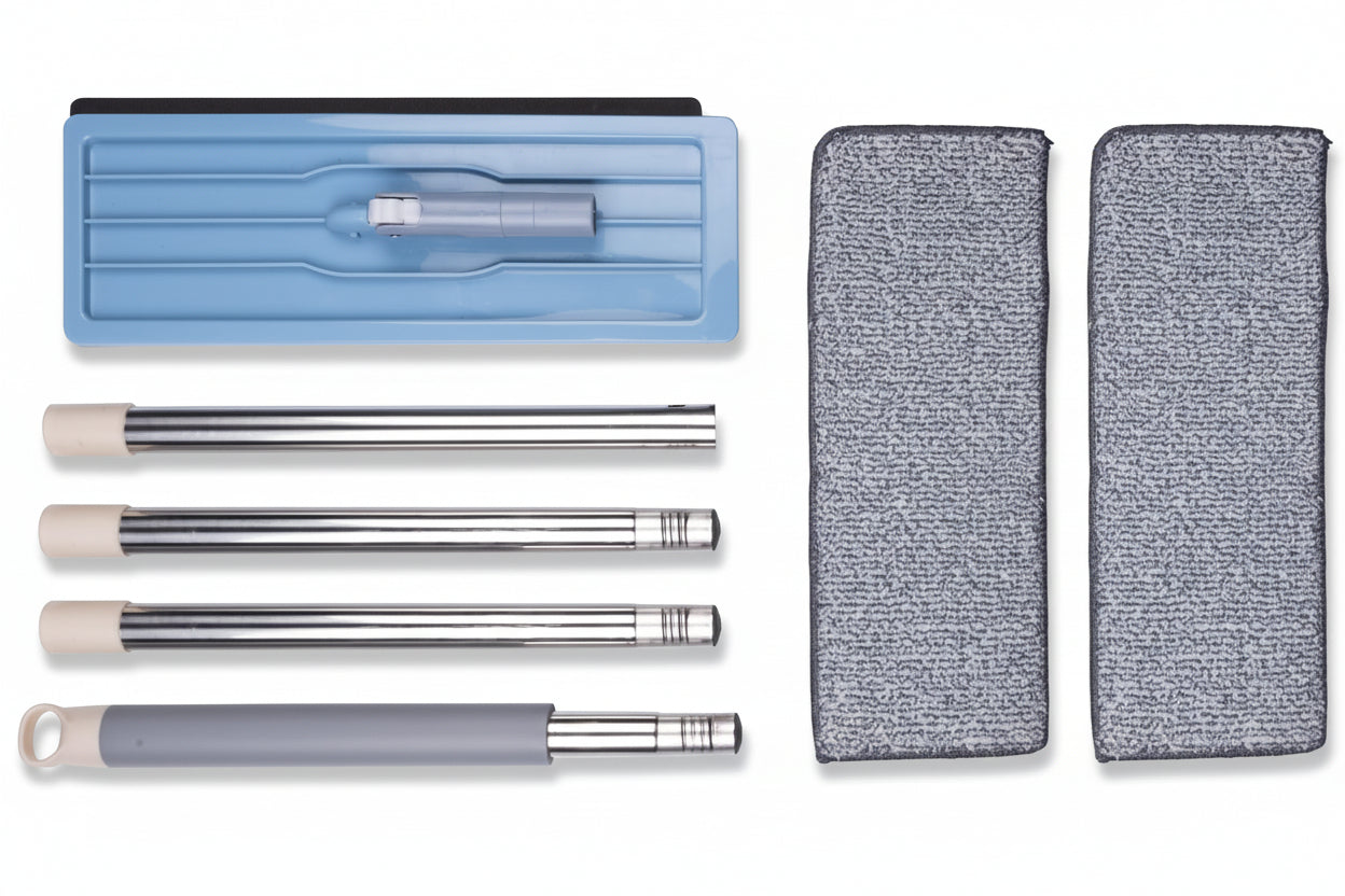 Mocio Rotante 360° con Secchio e 2 Panni Microfibra