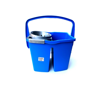 Kit Mop Completo Professionale - Manico Legno 150cm + Testina Cotone 300g + Secchio 14L + 10 Panni