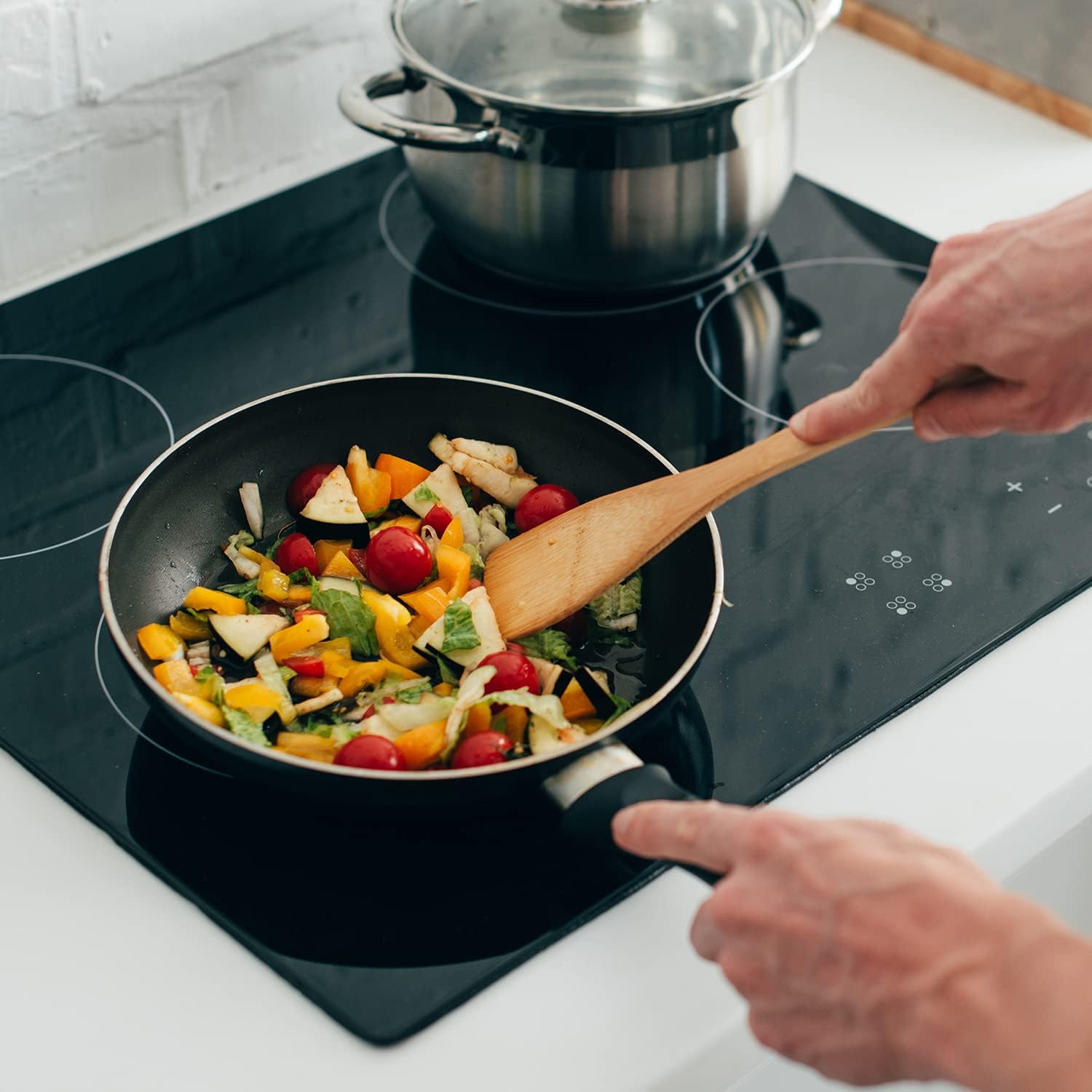 Set 4 Spatole Cucina Bambù 30cm Ecologiche Antigraffio