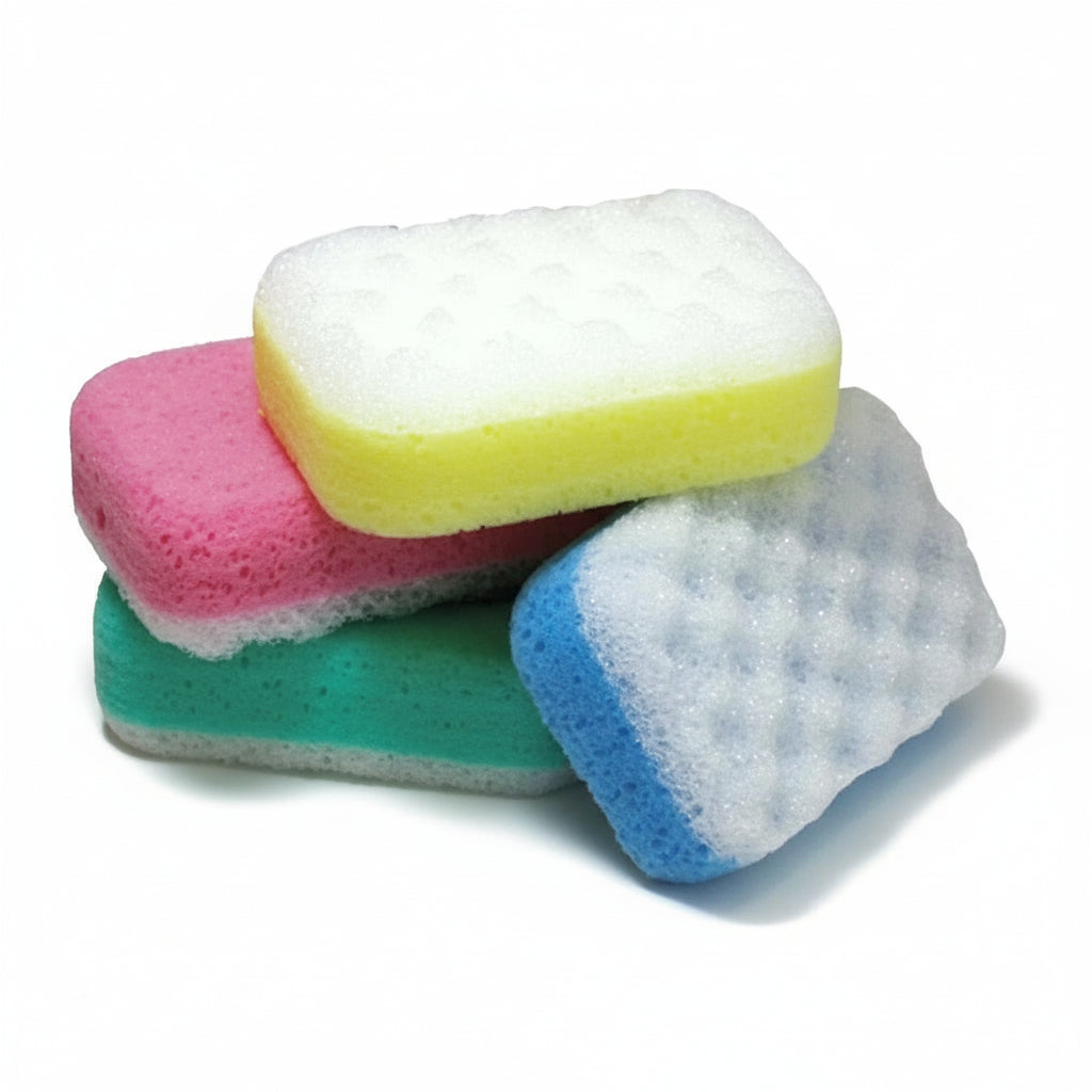 Set 4 Spugne Massaggianti Doppia Faccia per Bagno e Doccia
