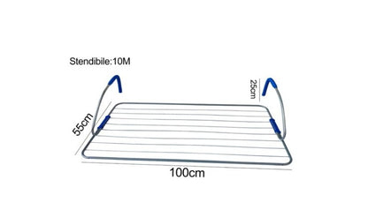 Étendoir à linge de balcon de 10 mètres, en métal