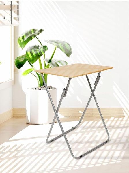 Tavolo Pieghevole 66x48x38cm Legno Argento Salvaspazio