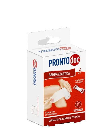 2 Confezioni Benda Elastica Per Fasciature, 4 Mt X 6 Cm,  da 2 Bende | Pronto Doc