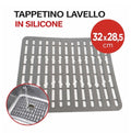 Tappetino in Silicone per Lavello 32x28 cm – Grigio, Antiscivolo e Resistente al Calore