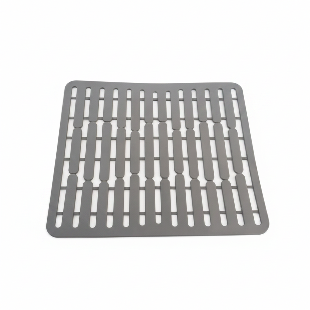 Tappetino in Silicone per Lavello 32x28 cm – Grigio, Antiscivolo e Resistente al Calore