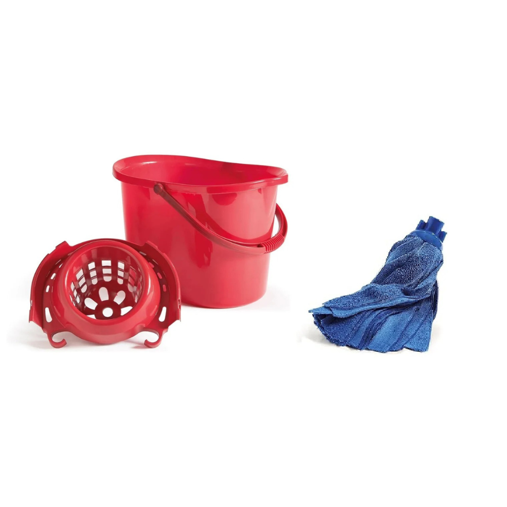 Secchio con Strizzatore 15L + Mop in Microfibra 200g – Made in Italy