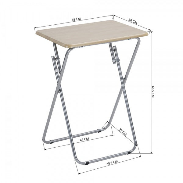 Tavolo Pieghevole 66x48x38cm Legno Argento Salvaspazio