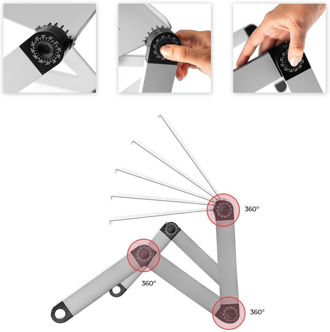 Tavolo PC Portatile Regolabile Pieghevole Ventilato Ergo