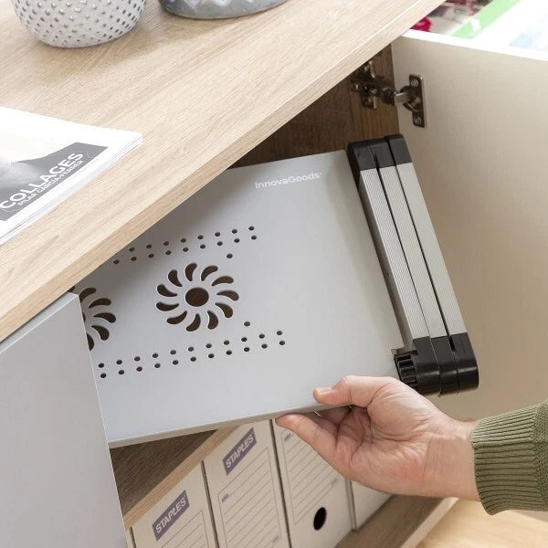 Tavolo PC Portatile Regolabile Pieghevole Ventilato Ergo