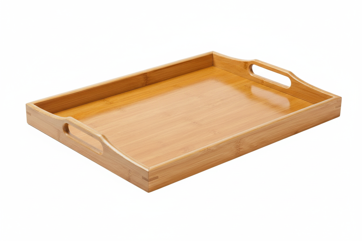 Vassoio Bambù Grande con Maniglie 50x30cm - Portata Colazione Tè Caffè Servizio