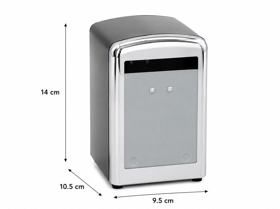 Portatovaglioli a Molla in Acciaio Inox da Bar – Dispenser Tovaglioli 17x17 cm | Nero