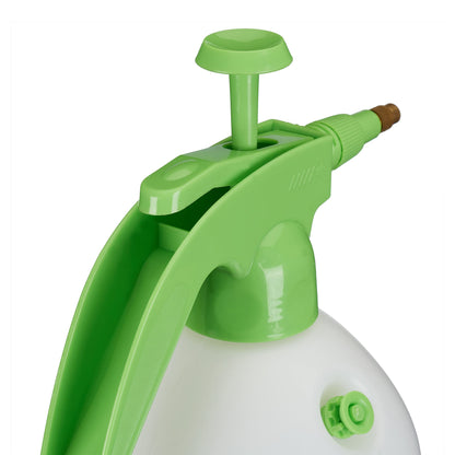 Spruzzatore a Pressione da 2 Litri, Ugello Regolabile, Nebulizza Acqua e Diserbante, da Giardino, Bianco Verde