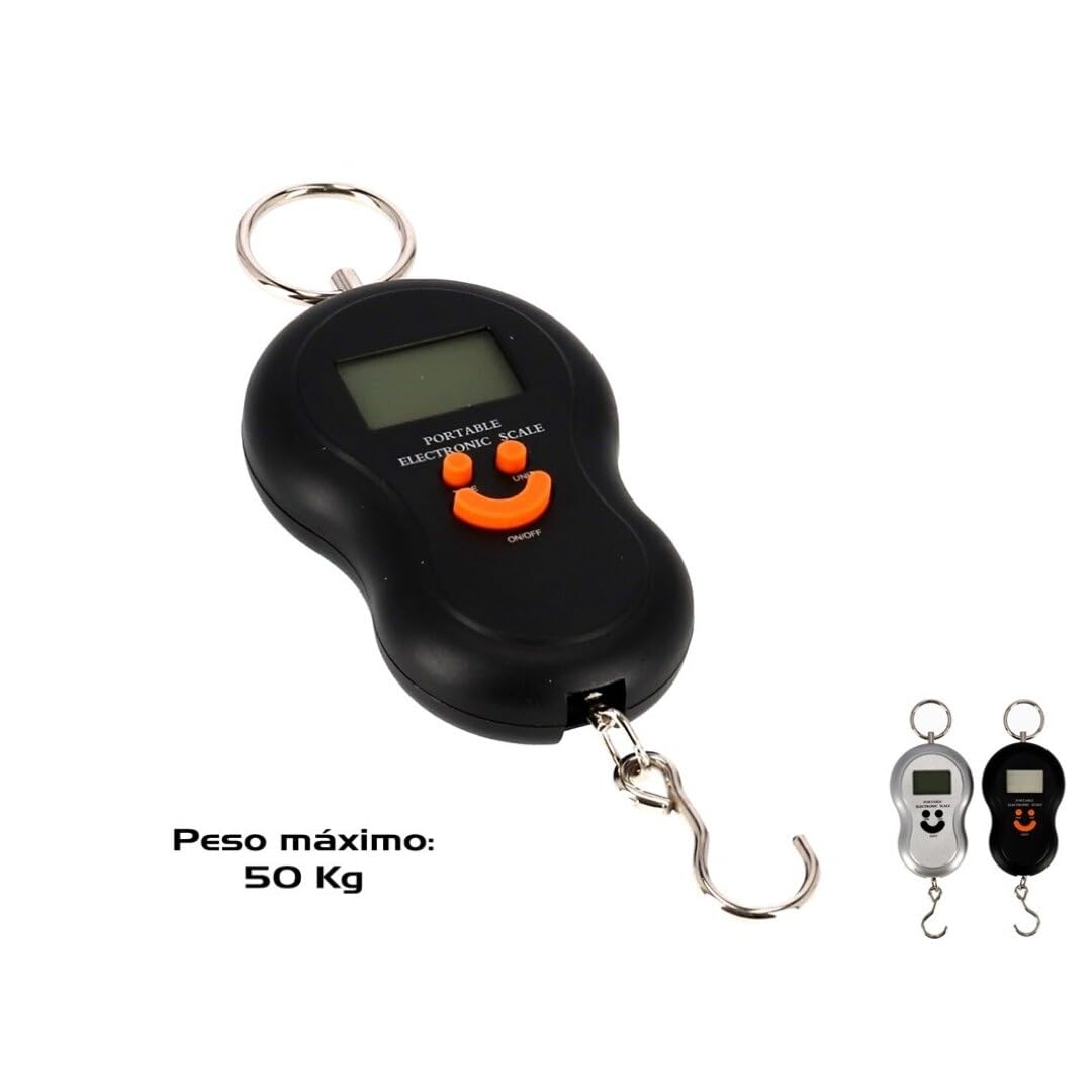 Bilancia Digitale Portatile, 50 kg Capacità, Display LCD, Funzione Tara, per Valigie e Bagagli - Ideale per viaggi aereo
