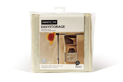 Contenitore Verticale Tnt 4 Ripiani, Tessuto, Ecru, 30.0x30.0x84.0 Cm