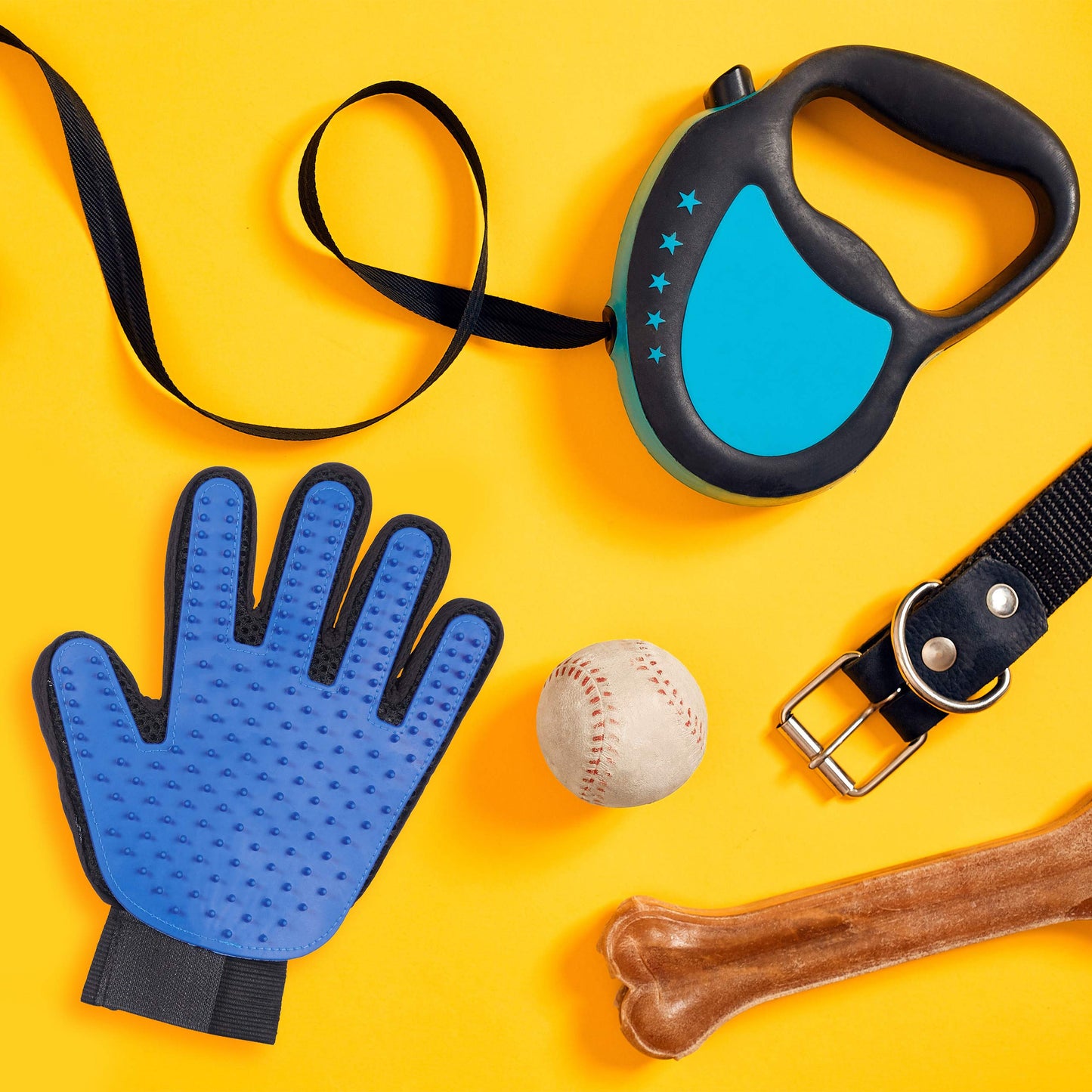 Set 2 Paia di Guanti Rimuovi Peli, Rimozione e Massaggio, per Cani e Gatti, Effetto Spazzola, Setole in Gomma, Blu