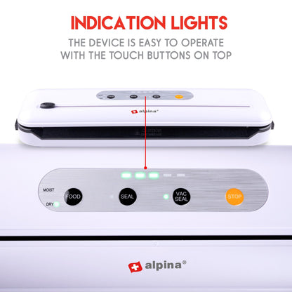 Macchina Sottovuoto Alpina 110W - Sigillatrice Alimenti con Taglierina