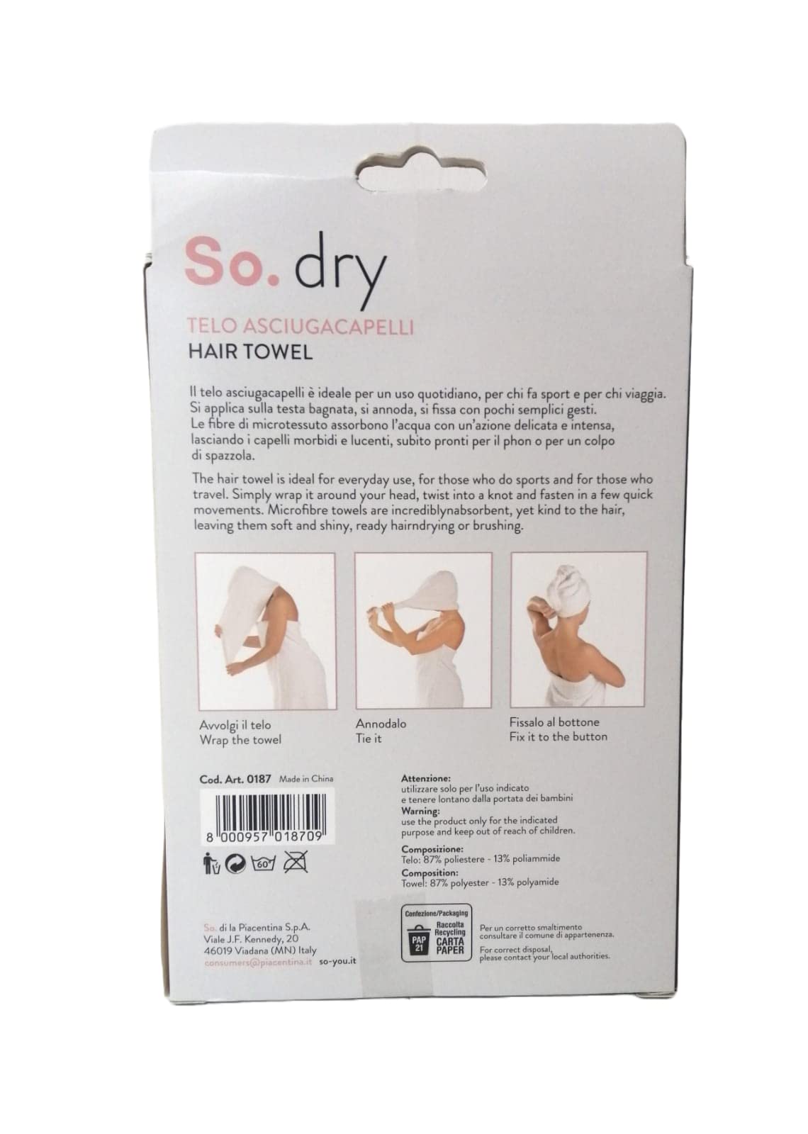 Microfiber Hair Dryer Towel, 1 piece