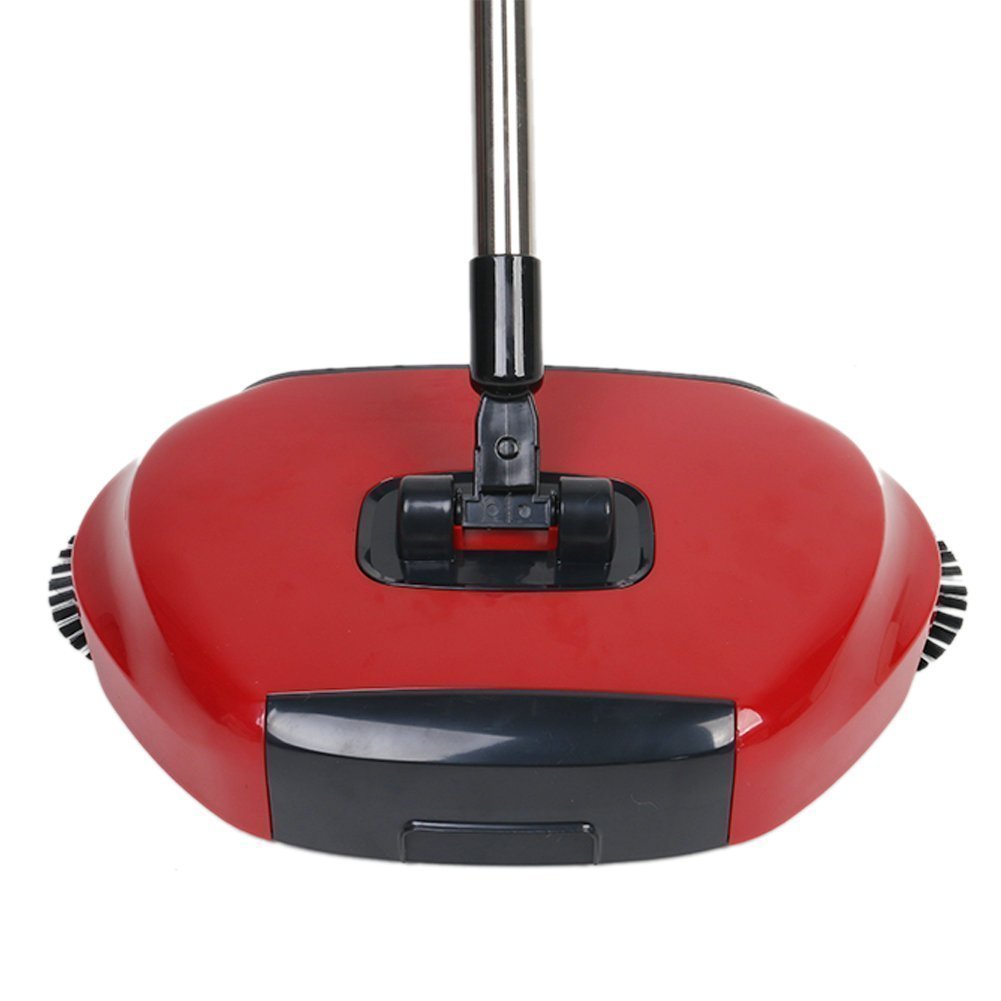 Spazzatrice Manuale 2 in 1 con Doppia Spazzola, Scopa Manuale Rotante a 360 Gradi per Pavimenti in Piastrelle di Legno, Compatta, Leggera, Facile da Pulire