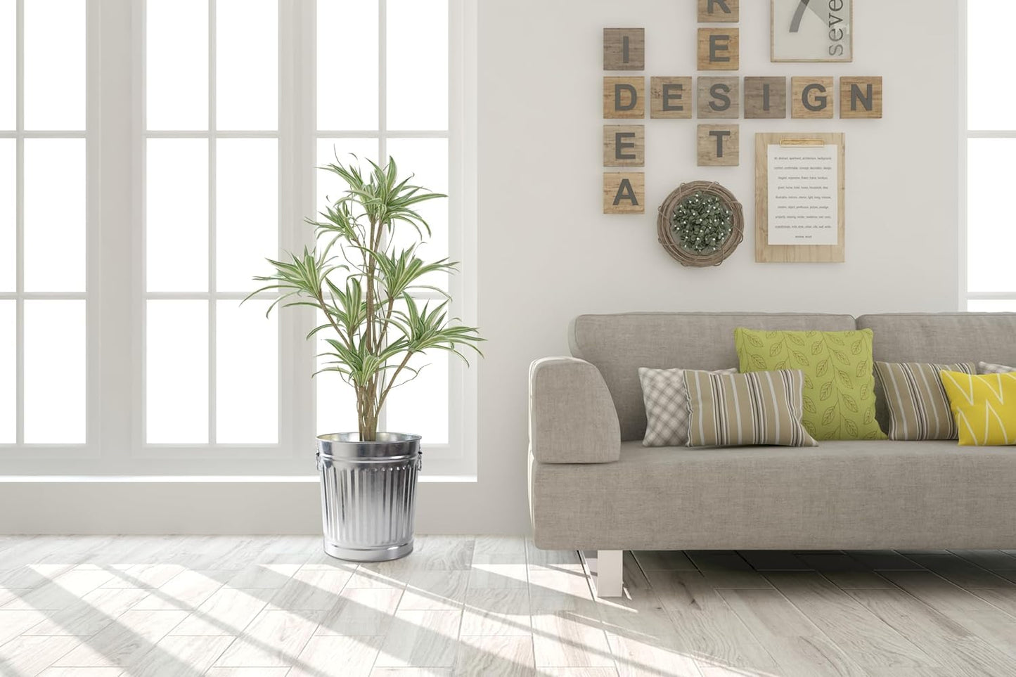 Bidone per Rifiuti con Coperchio, Diametro 37 cm, Altezza 41 cm, in Zinco, Capienza 35 Litri, Cestino, Pattumiera per Immondizia, per Spazzatura, Bidone con Maniglie