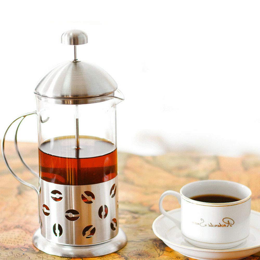 Caffettiera Pressa Francese 350ml Vetro e Metallo - French Press per Caffè Tè Tisane 2 Modelli