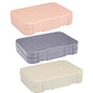 Contenitore per il pranzo con scomparti - 21 x 15 x 4,5 cm - Colore sorpresa: Rosa, Grigio o Beige - Lavabile in lavastoviglie - Bambini/Adulti - Vassoio rimovibile - Plastica
