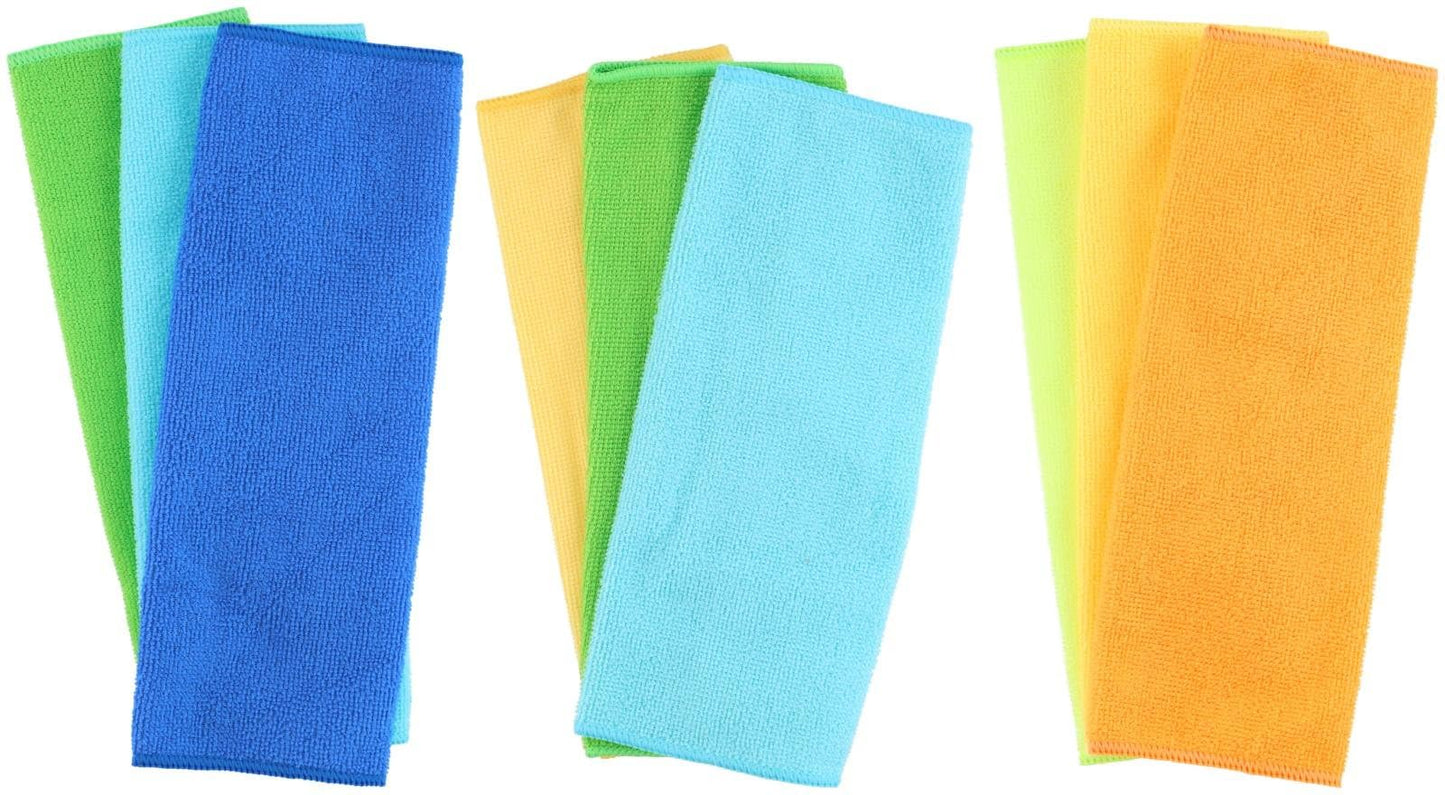 Panni per la Pulizia in Microfibra Confezione da 8, Strofinacci senza Pelucchi e senza Strisce, Asciugamano Riutilizzabile Lavabile per Casa, Cucina, Auto, Vetri, Pavimenti 30cm x 30cm