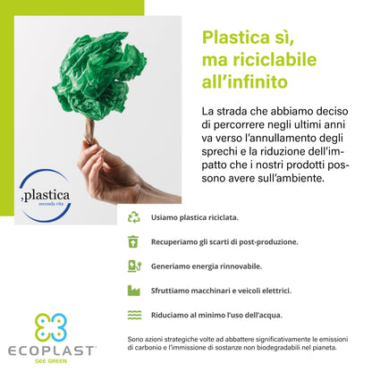 Pattumiera Ecoplast 20L Raccolta Differenziata - Apertura a Libro Made in Italy