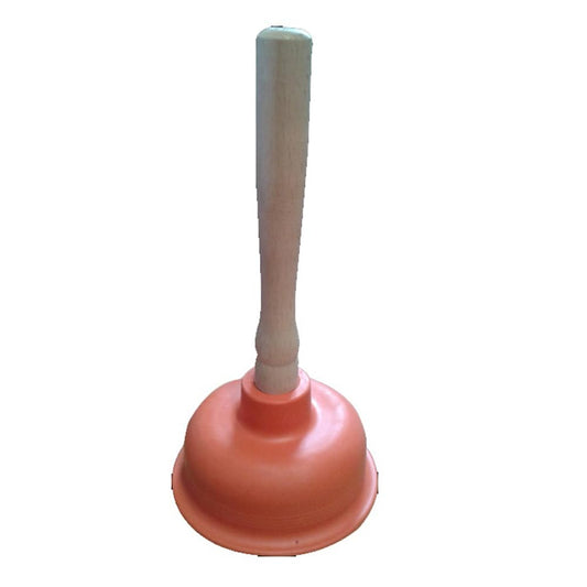 Suction Cup Drain Cleaner - Rubber with Wooden Handle - Ideal for Sink, Shower, Toilet - Easy to Use