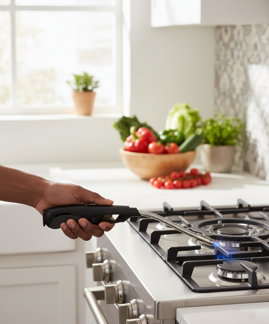 Accendigas in uso - cucina moderna