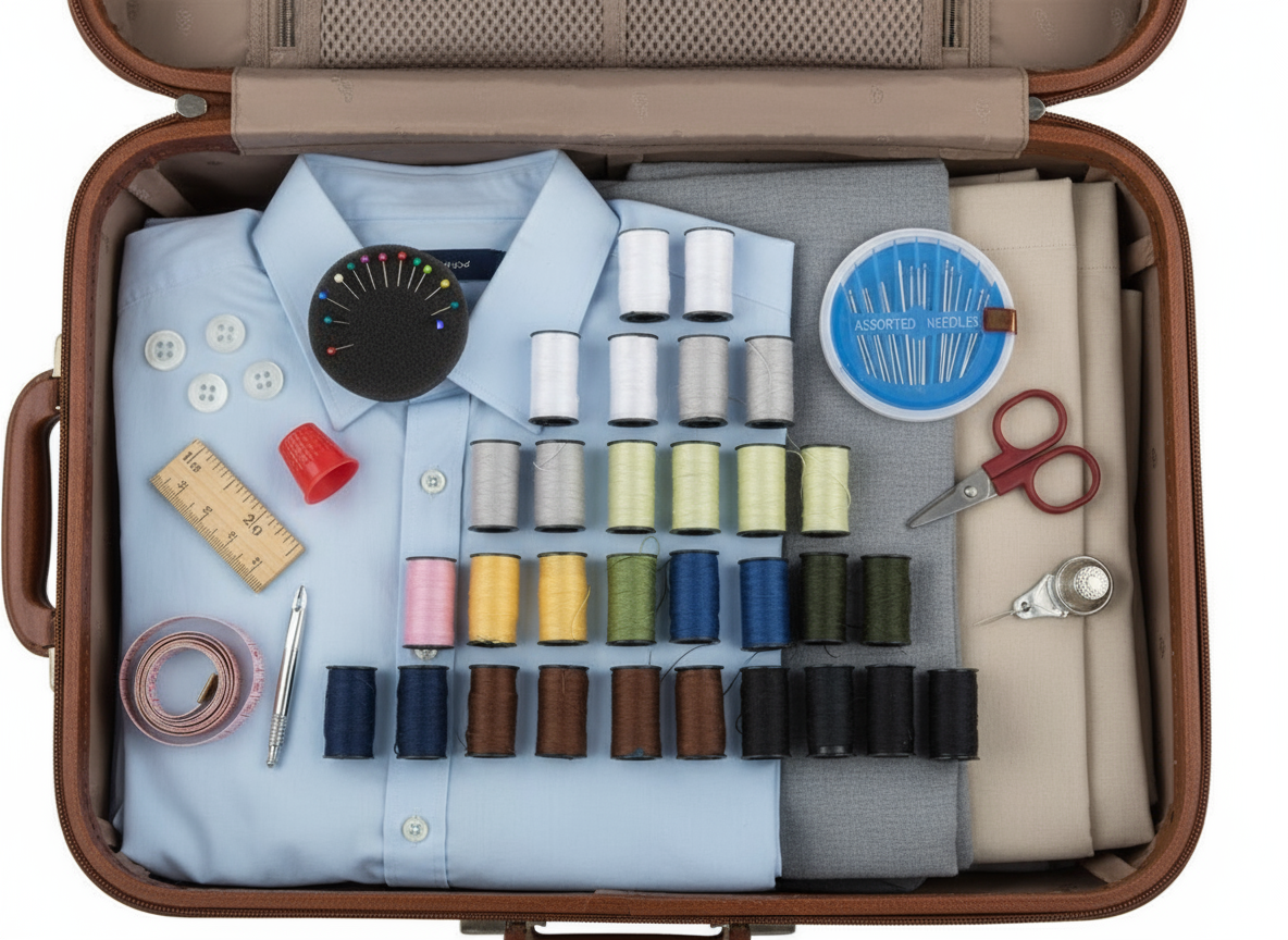 Accessori cucito in valigia