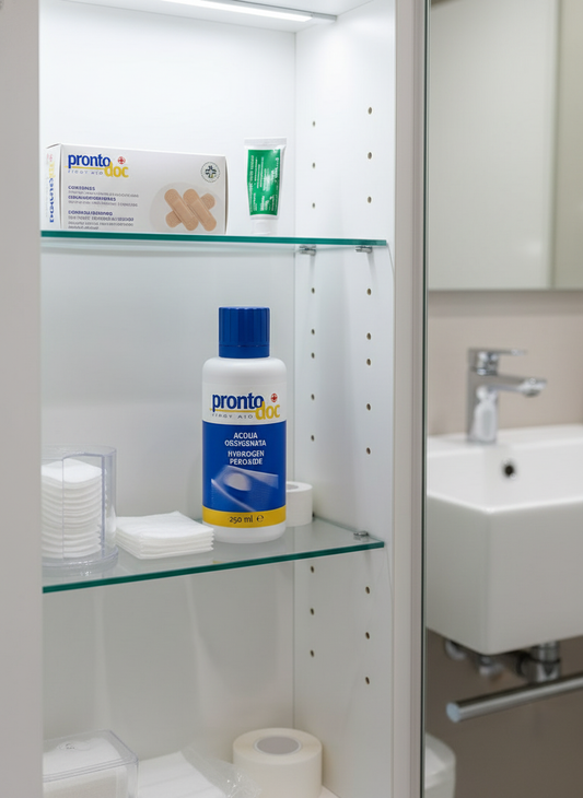 Acqua ossigenata nell'armadietto medicinali