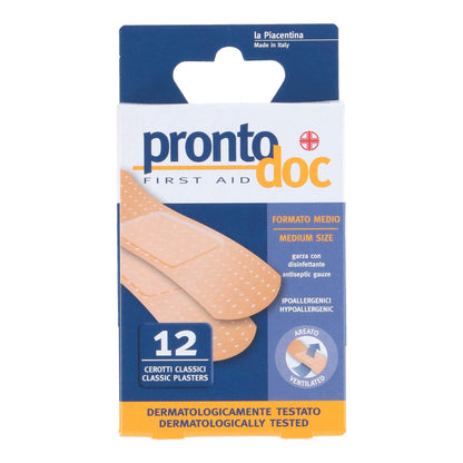 Cerotti Classici Formato Medio 12 Pezzi - Medicazione Ferite Pronto Doc