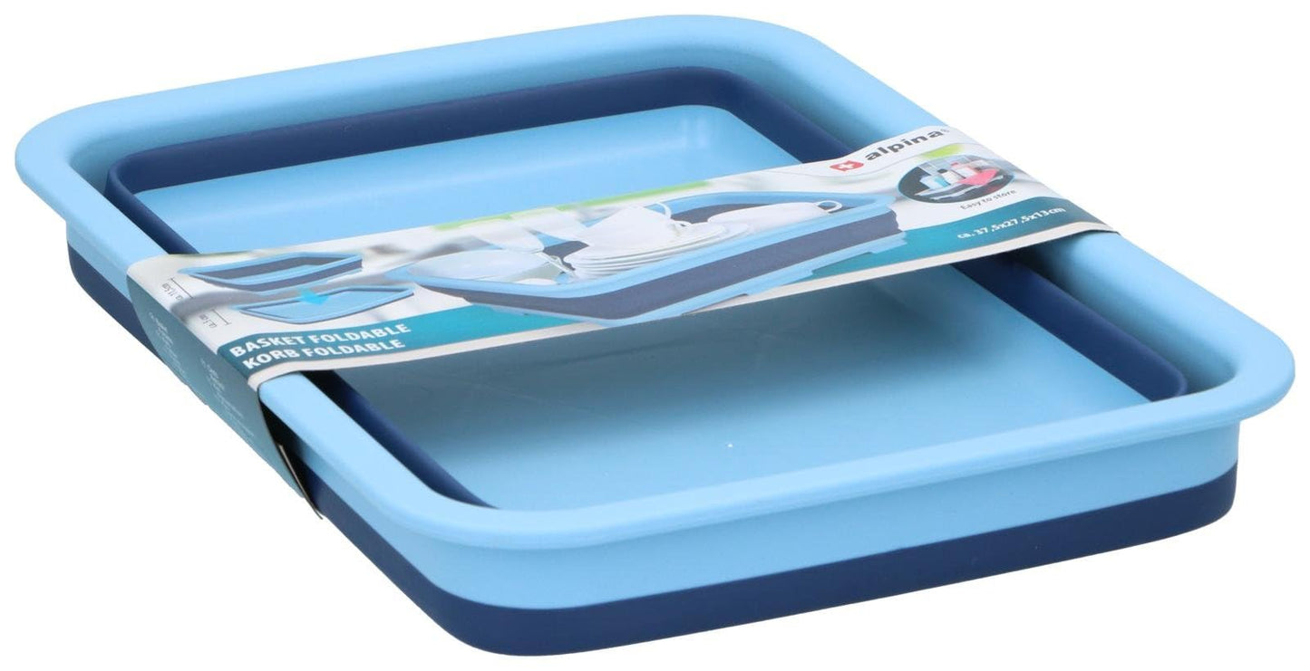 Cesta Pieghevole Salvaspazio 37,5x27,5cm - Organizer Multiuso Richiudibile 6cm - Bagno Cucina Lavanderia