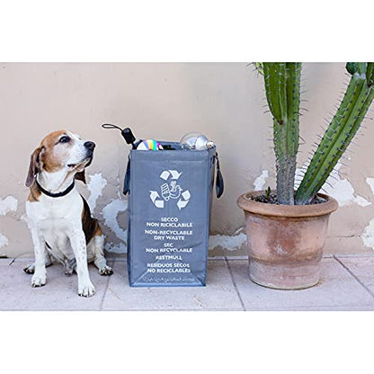 Set 3 Contenitori Raccolta Differenziata XXL 62L - Bidoni Riciclo Plastica Carta Secco