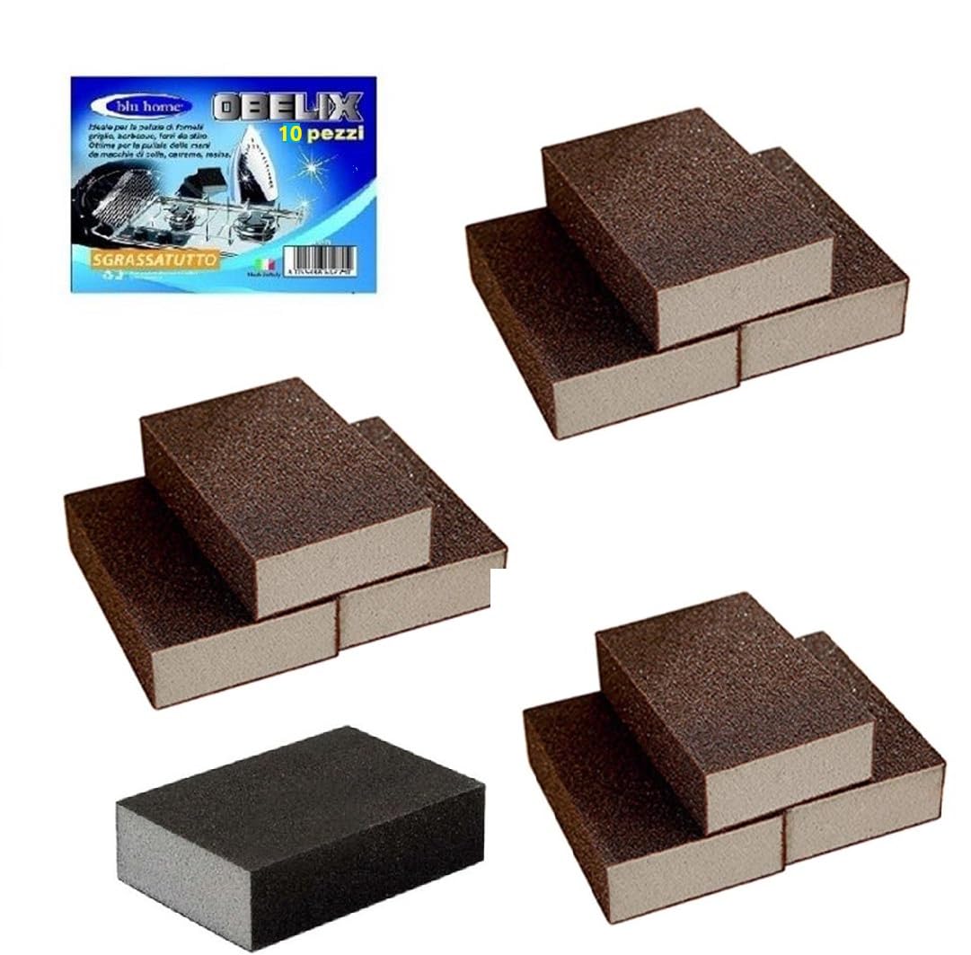 Spugne Abrasive Obelix 10pz Nere Sgrassatutto Cucina