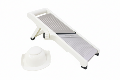 Mandolina Affettaverdure Professionale Acciaio Inox - Regolabile con Tampone Salvamano