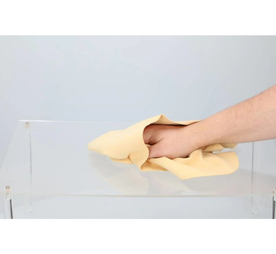 Panno Scamasciato in Vera Pelle per Auto 55x33 cm – Asciugatura Senza Aloni