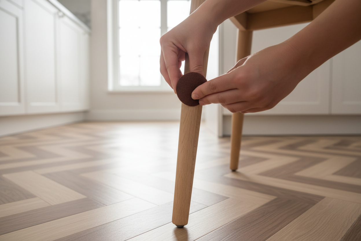 Applicazione feltrino su sedia