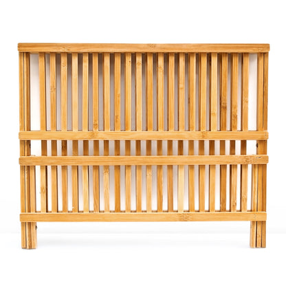 Scolapiatti Bambù Pieghevole 2 Livelli 42x33cm - Salvaspazio Ecologico per Cucina